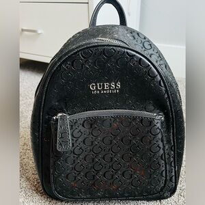 Guess Embossed Black Backpack